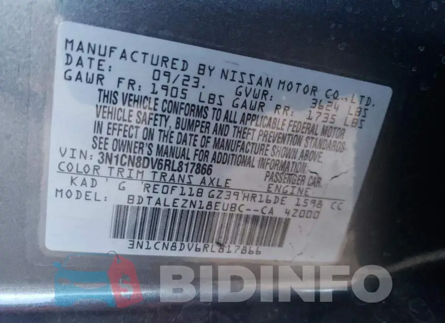 3N1CN8DV6RL817866 Photo# 12