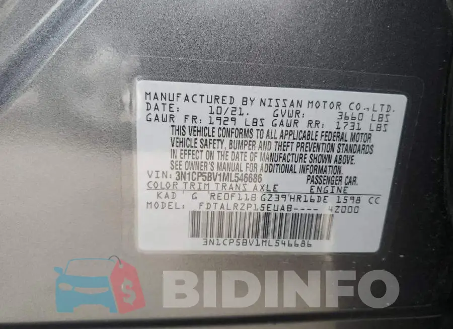 3N1CP5BV1ML546686 Photo# 12