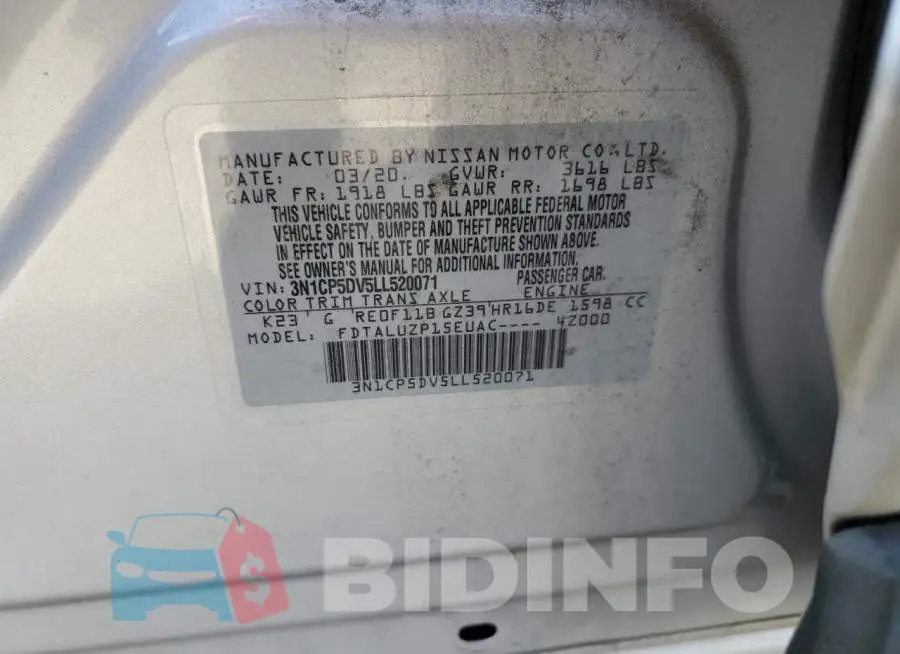 3N1CP5DV5LL520071 Photo# 13