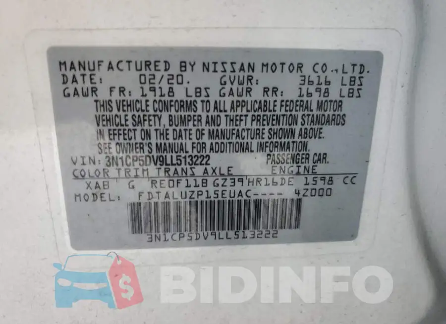 3N1CP5DV9LL513222 Photo# 13