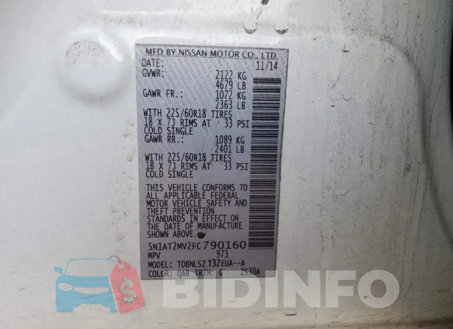 5N1AT2MV2FC790160 Photo# 13