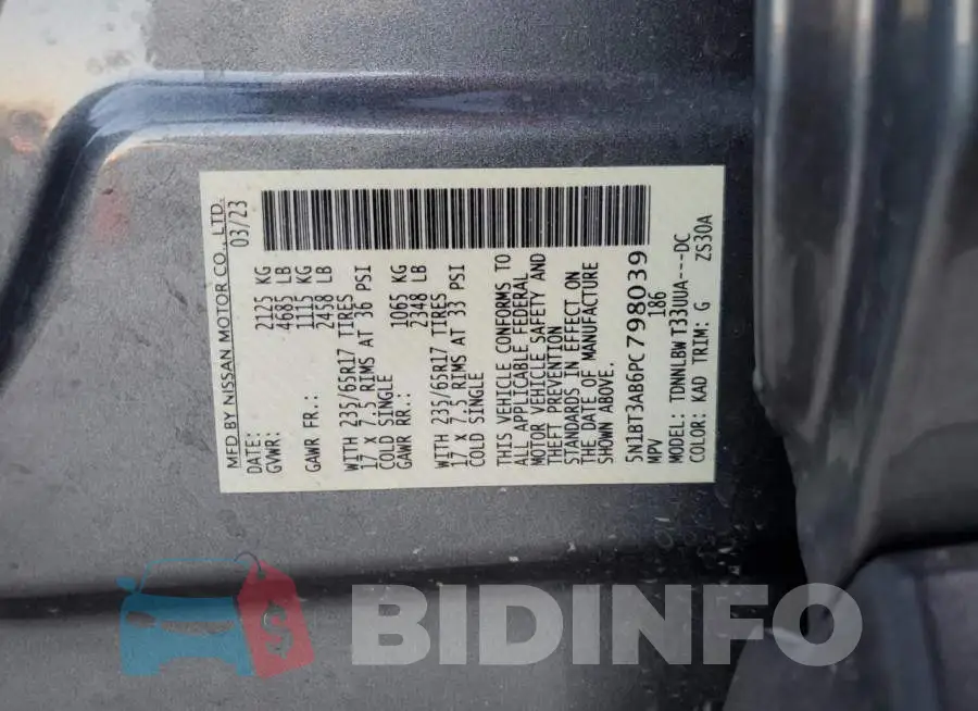 5N1BT3AB6PC798039 Photo# 13