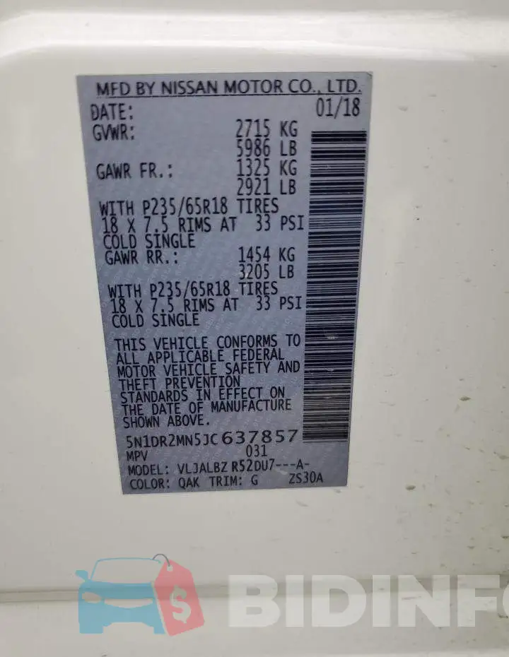 5N1DR2MN5JC637857 Photo# 14