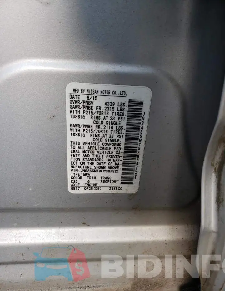 JN8AS5MT9FW667921 Photo# 12