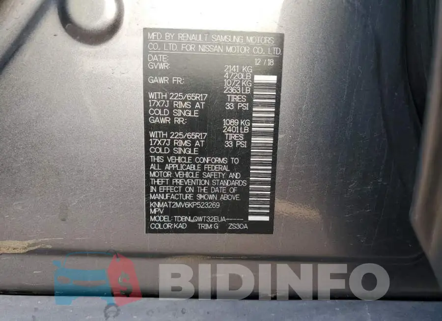 KNMAT2MV6KP523269 Photo# 13
