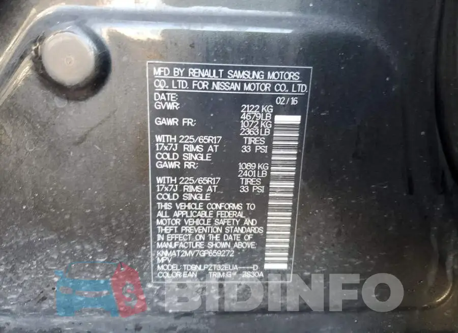 KNMAT2MV7GP659272 Photo# 13