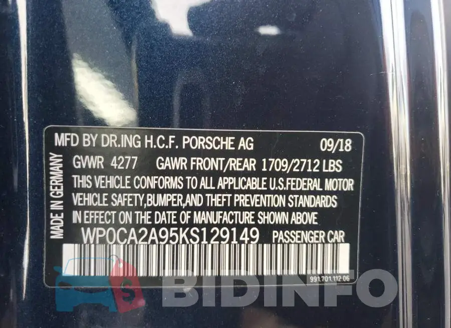 WP0CA2A95KS129149 Photo# 12