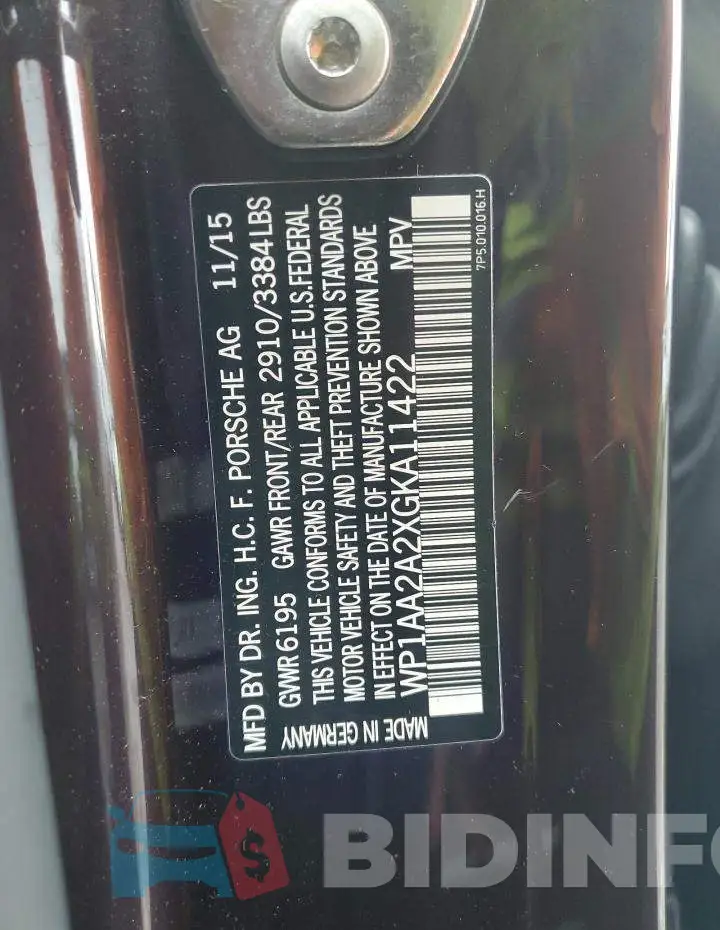 WP1AA2A2XGKA11422 Photo# 13