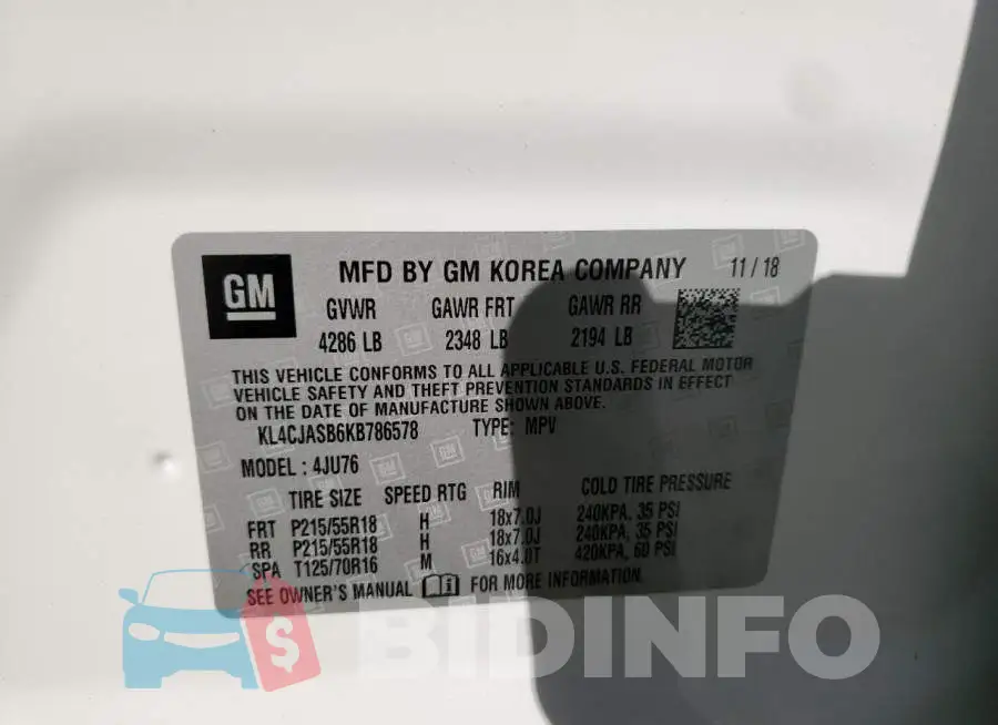 KL4CJASB6KB786578 Photo# 12