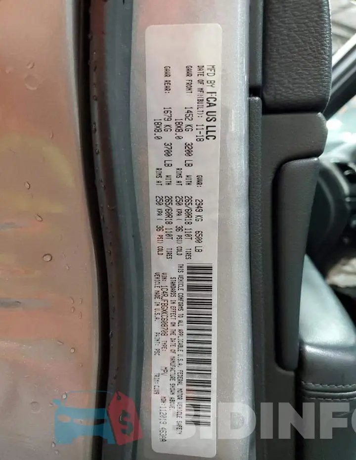 1C4RJFBGXKC608708 Photo# 12