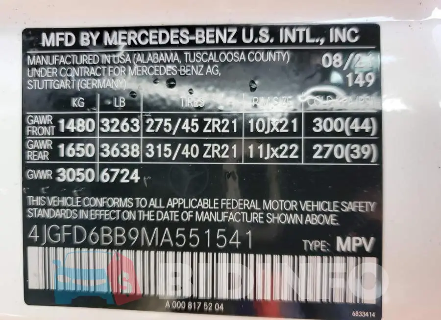 4JGFD6BB9MA551541 Photo# 12