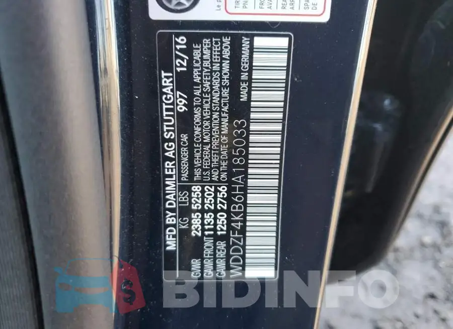 WDDZF4KB6HA185033 Photo# 12