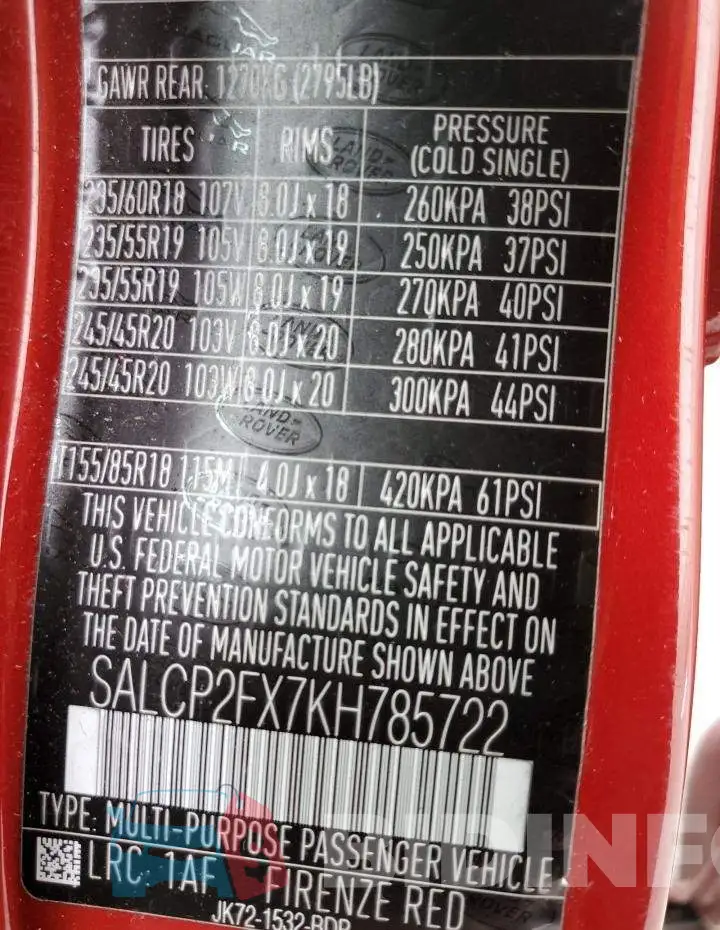 SALCP2FX7KH785722 Photo# 13