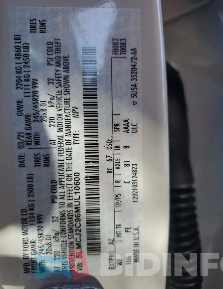 5LMCJ2C96MUL10600 Photo# 12