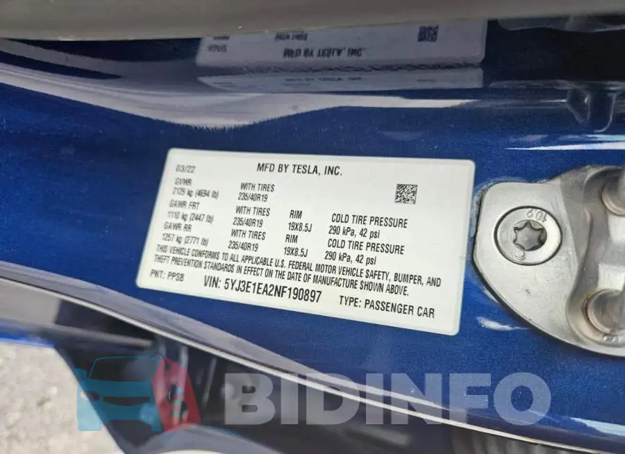 5YJ3E1EA2NF190897 Photo# 10