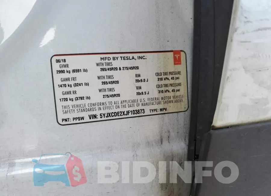 5YJXCDE2XJF103873 Photo# 13