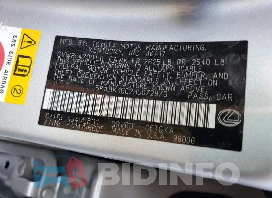 58ABK1GG2HU072970 Photo# 12