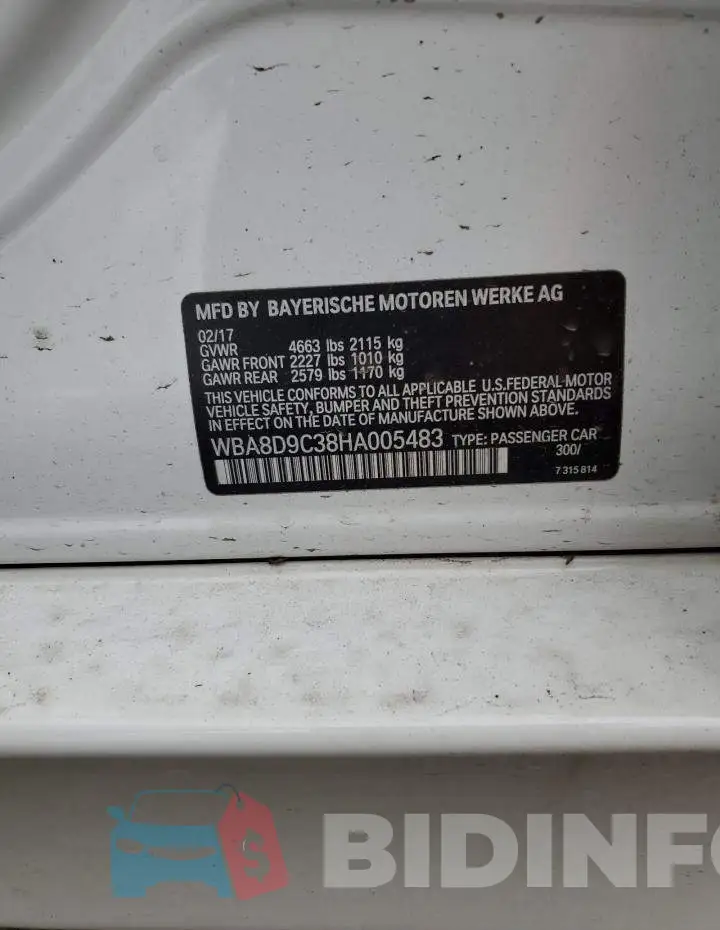 WBA8D9C38HA005483 Photo# 12