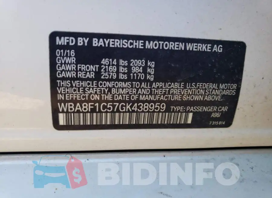 WBA8F1C57GK438959 Photo# 12