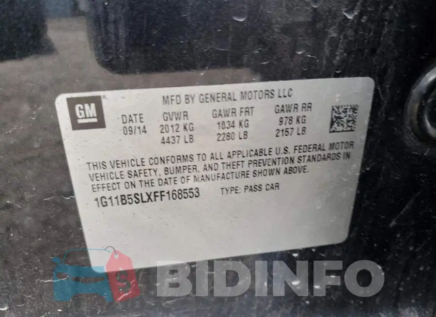 1G11B5SLXFF168553 Photo# 12