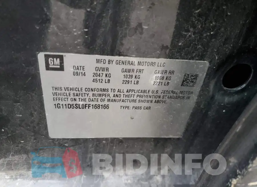 1G11D5SL0FF168166 Photo# 13