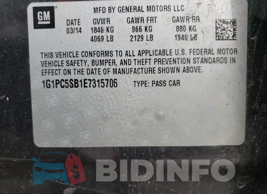 1G1PC5SB1E7315706 Photo# 12