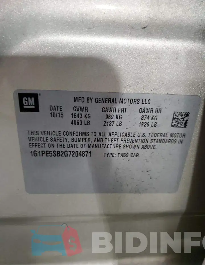 1G1PE5SB2G7204871 Photo# 12