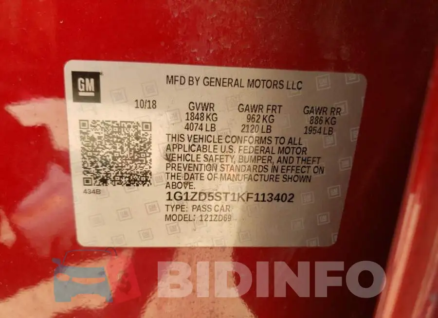 1G1ZD5ST1KF113402 Photo# 12