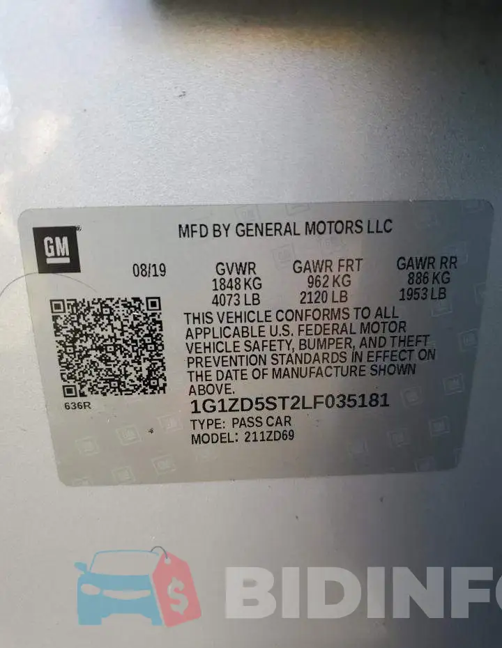 1G1ZD5ST2LF035181 Photo# 12