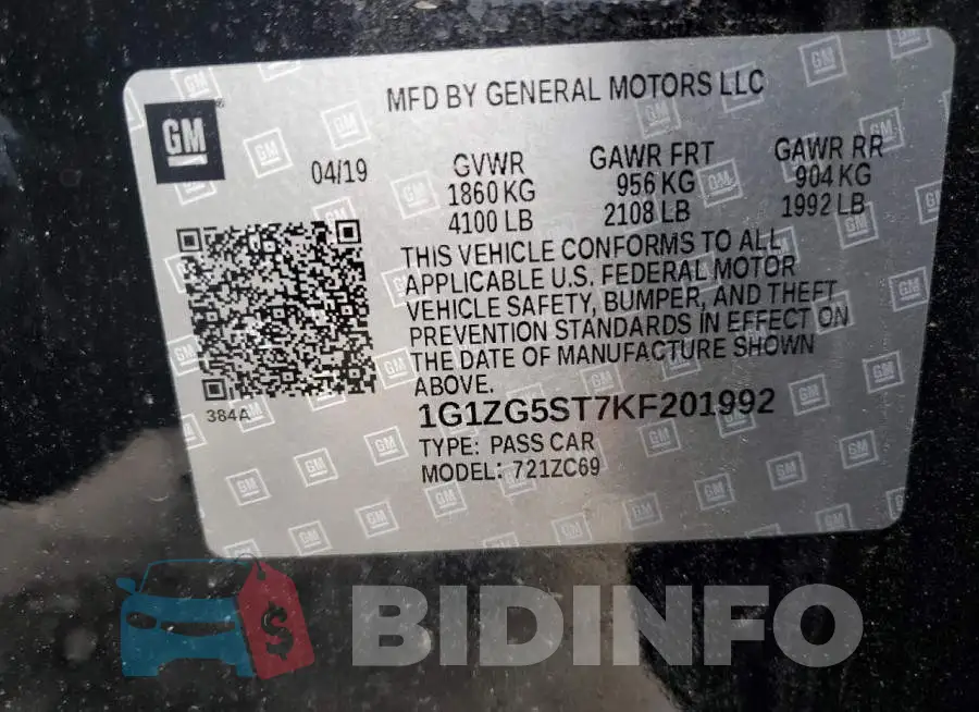 1G1ZG5ST7KF201992 Photo# 13