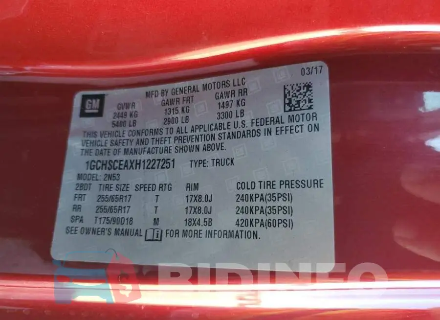 1GCHSCEAXH1227251 Photo# 12