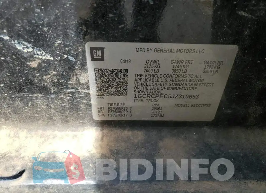 1GCRCPEC5JZ310653 Photo# 12