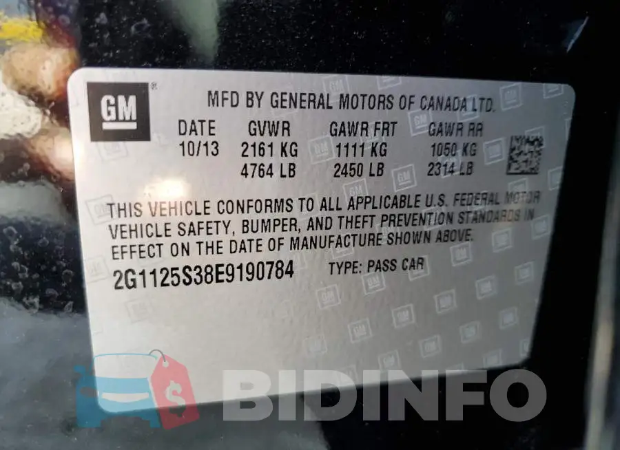 2G1125S38E9190784 Photo# 12
