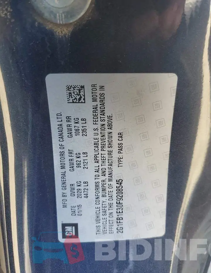 2G1FB1E30F9208545 Photo# 12