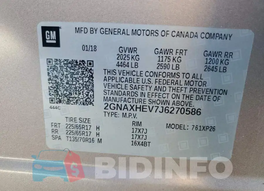 2GNAXHEV7J6270586 Photo# 12