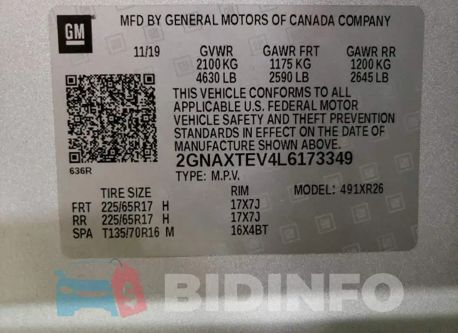 2GNAXTEV4L6173349 Photo# 12