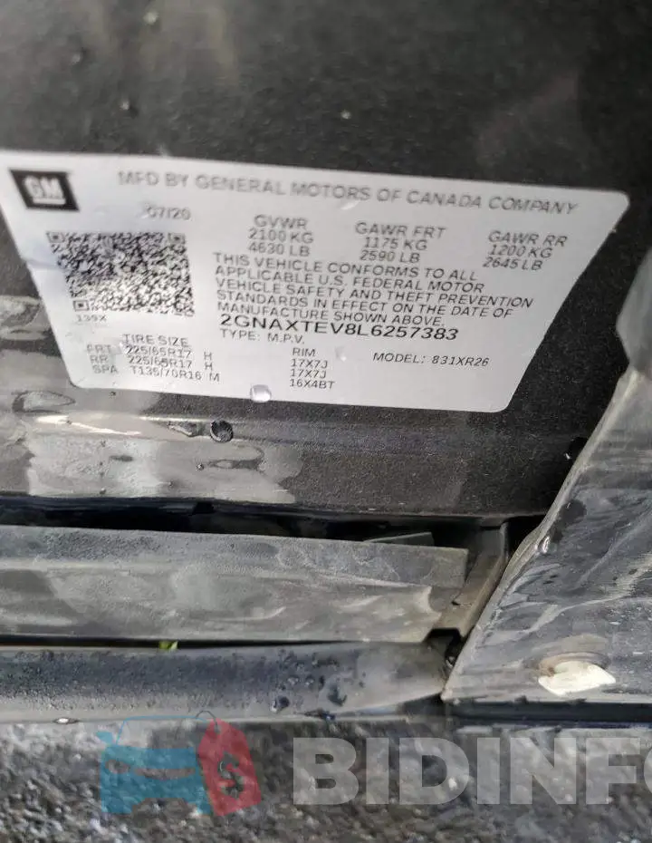 2GNAXTEV8L6257383 Photo# 13