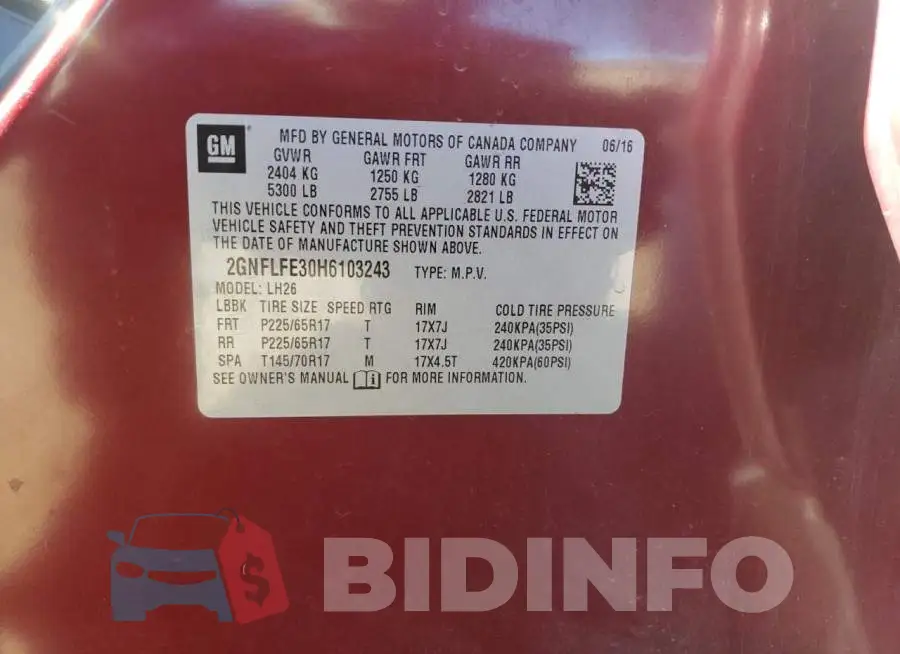 2GNFLFE30H6103243 Photo# 13