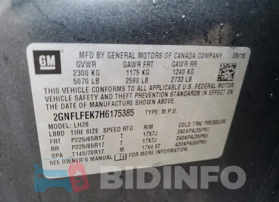 2GNFLFEK7H6175385 Photo# 12