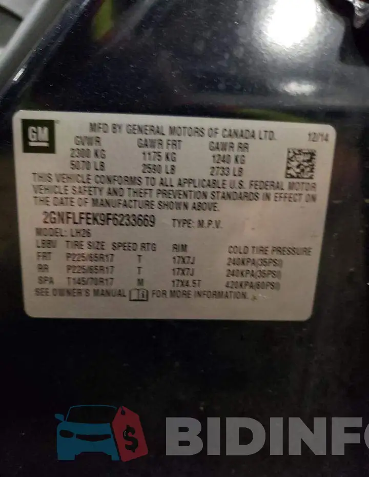 2GNFLFEK9F6233669 Photo# 13