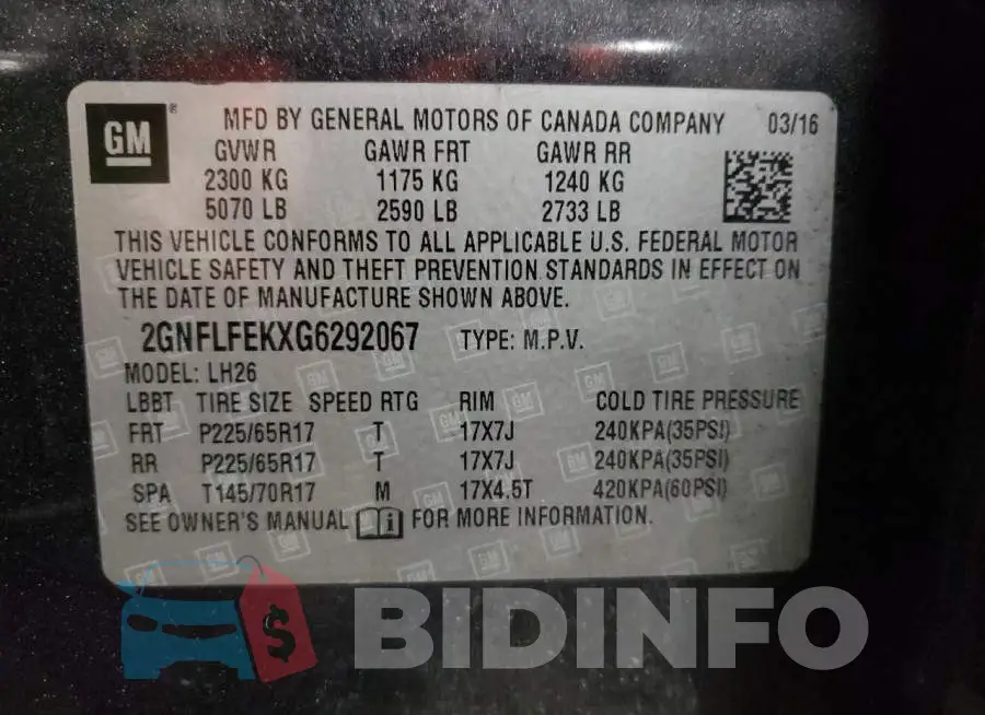 2GNFLFEKXG6292067 Photo# 13