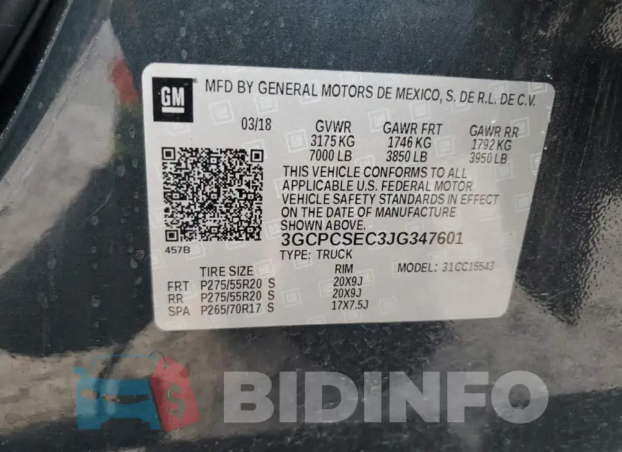 3GCPCSEC3JG347601 Photo# 12