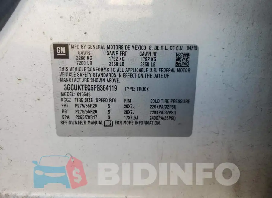 3GCUKTEC6FG364119 Photo# 12