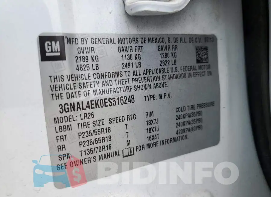 3GNAL4EK0ES516248 Photo# 13