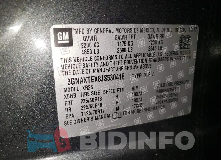 3GNAXTEX8JS530418 Photo# 12