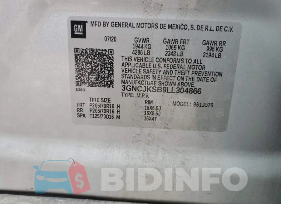 3GNCJKSB9LL304866 Photo# 12
