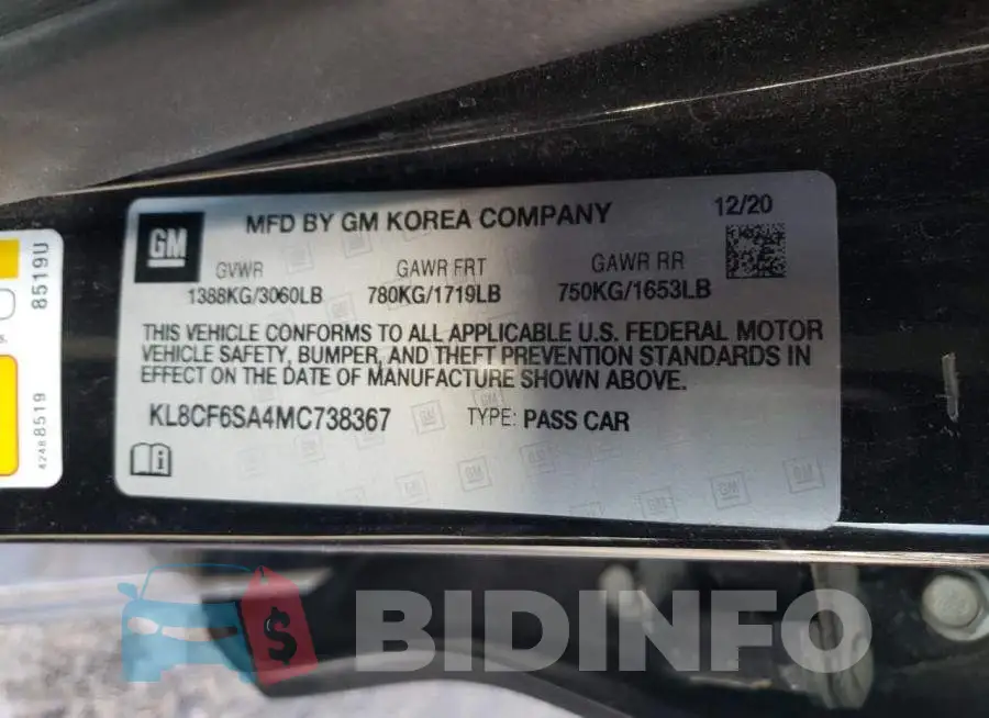 KL8CF6SA4MC738367 Photo# 12