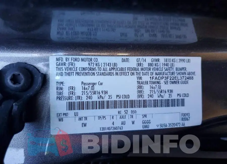 1FADP3F22EL372488 Photo# 13