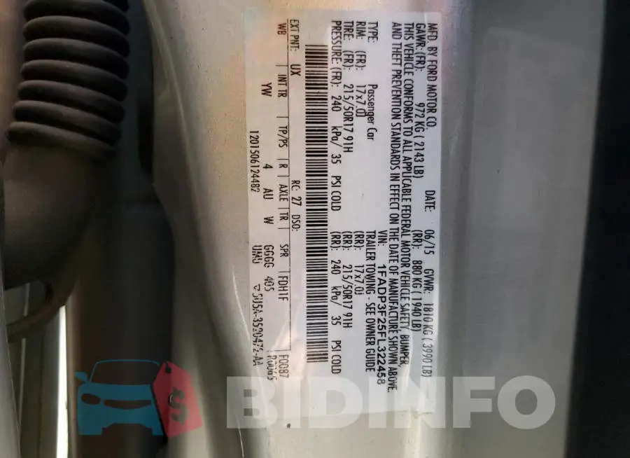 1FADP3F25FL322458 Photo# 12