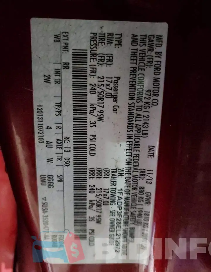 1FADP3F28EL212972 Photo# 12